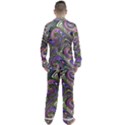 Abstract Art Purple Swirls Pattern Men s Long Sleeve Satin Pyjamas Set View2