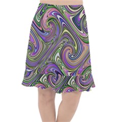 Abstract Art Purple Swirls Pattern Fishtail Chiffon Skirt by SpinnyChairDesigns