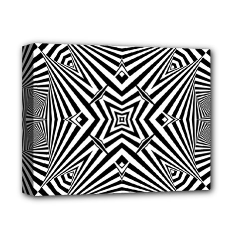 Black And White Line Art Pattern Stripes Deluxe Canvas 14  X 11  (stretched) by SpinnyChairDesigns