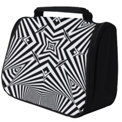 Black And White Line Art Pattern Stripes Full Print Travel Pouch (big) by SpinnyChairDesigns