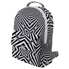 Black And White Line Art Pattern Stripes Flap Pocket Backpack (small) by SpinnyChairDesigns