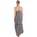 Black and White Line Art Pattern Stripes Cami Maxi Ruffle Chiffon Dress View2