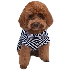 Black And White Line Art Pattern Stripes Dog T-shirt by SpinnyChairDesigns