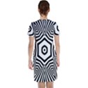 Black and White Line Art Stripes Pattern Short Sleeve Nightdress View2