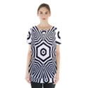 Black and White Line Art Stripes Pattern Skirt Hem Sports Top View1