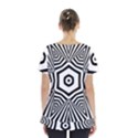 Black and White Line Art Stripes Pattern Skirt Hem Sports Top View2