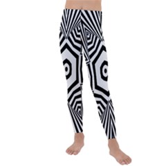 Black And White Line Art Stripes Pattern Kids  Lightweight Velour Leggings by SpinnyChairDesigns