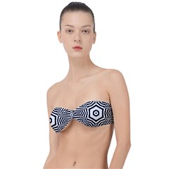 Black And White Line Art Stripes Pattern Classic Bandeau Bikini Top  by SpinnyChairDesigns