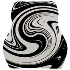 Black And White Swirl Spiral Swoosh Pattern Car Seat Velour Cushion  by SpinnyChairDesigns