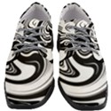 Black and White Swirl Spiral Swoosh Pattern Women Heeled Oxford Shoes View1