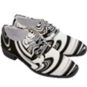 Black and White Swirl Spiral Swoosh Pattern Women Heeled Oxford Shoes View3