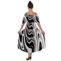 Black and White Swirl Spiral Swoosh Pattern Shoulder Straps Boho Maxi Dress  View2