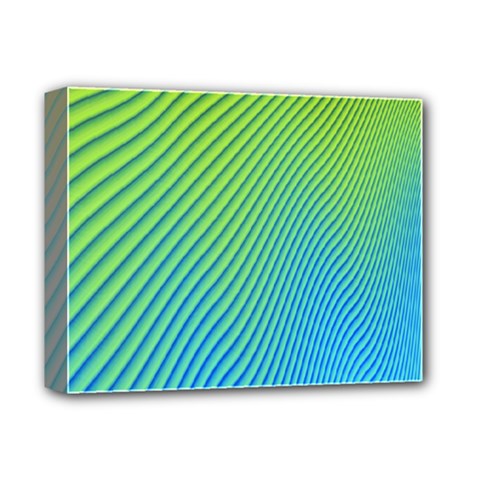 Blue Green Abstract Stripe Pattern  Deluxe Canvas 14  X 11  (stretched) by SpinnyChairDesigns