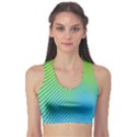 Blue Green Abstract Stripe Pattern  Sports Bra View1