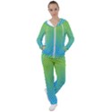 Blue Green Abstract Stripe Pattern  Women s Tracksuit View1