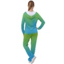 Blue Green Abstract Stripe Pattern  Women s Tracksuit View2