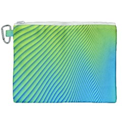 Blue Green Abstract Stripe Pattern  Canvas Cosmetic Bag (xxl) by SpinnyChairDesigns