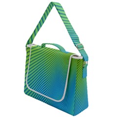 Blue Green Abstract Stripe Pattern  Box Up Messenger Bag by SpinnyChairDesigns