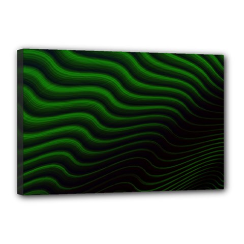 Black And Green Abstract Stripes Gradient Canvas 18  X 12  (stretched) by SpinnyChairDesigns