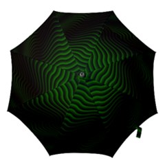 Black And Green Abstract Stripes Gradient Hook Handle Umbrellas (medium) by SpinnyChairDesigns