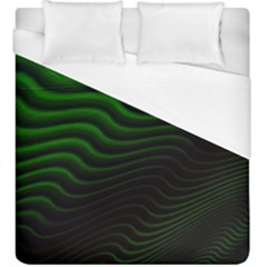 Black And Green Abstract Stripes Gradient Duvet Cover (king Size) by SpinnyChairDesigns