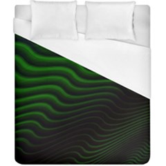 Black And Green Abstract Stripes Gradient Duvet Cover (california King Size) by SpinnyChairDesigns