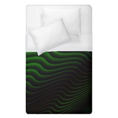 Black And Green Abstract Stripes Gradient Duvet Cover (single Size) by SpinnyChairDesigns