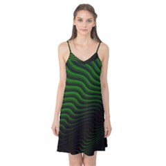 Black And Green Abstract Stripes Gradient Camis Nightgown by SpinnyChairDesigns