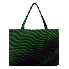 Black And Green Abstract Stripes Gradient Medium Tote Bag by SpinnyChairDesigns