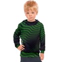 Black and Green Abstract Stripes Gradient Kids  Hooded Pullover View1