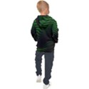 Black and Green Abstract Stripes Gradient Kids  Hooded Pullover View2