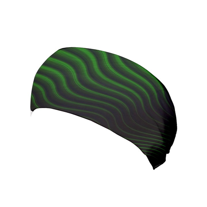 Black and Green Abstract Stripes Gradient Yoga Headband