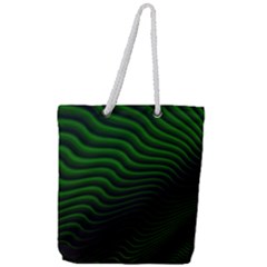 Black And Green Abstract Stripes Gradient Full Print Rope Handle Tote (large) by SpinnyChairDesigns