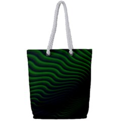 Black And Green Abstract Stripes Gradient Full Print Rope Handle Tote (small) by SpinnyChairDesigns