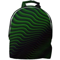 Black And Green Abstract Stripes Gradient Mini Full Print Backpack by SpinnyChairDesigns