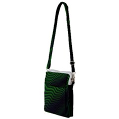 Black And Green Abstract Stripes Gradient Multi Function Travel Bag by SpinnyChairDesigns