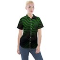 Black and Green Abstract Stripes Gradient Women s Short Sleeve Pocket Shirt View1