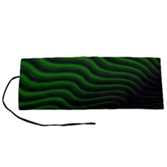 Black And Green Abstract Stripes Gradient Roll Up Canvas Pencil Holder (s) by SpinnyChairDesigns