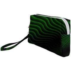 Black And Green Abstract Stripes Gradient Wristlet Pouch Bag (small) by SpinnyChairDesigns