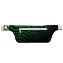 Black And Green Abstract Stripes Gradient Active Waist Bag by SpinnyChairDesigns