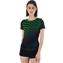 Black and Green Abstract Stripes Gradient Back Cut Out Sport Tee View1