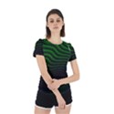 Black and Green Abstract Stripes Gradient Back Cut Out Sport Tee View2