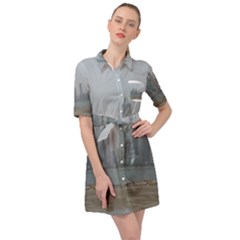 P1020022 Belted Shirt Dress by 45678