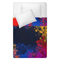 Colorful Paint Splatter Texture Red Black Yellow Blue Duvet Cover Double Side (single Size) by SpinnyChairDesigns