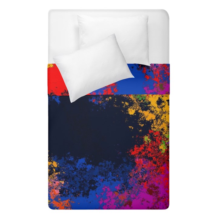 Colorful Paint Splatter Texture Red Black Yellow Blue Duvet Cover Double Side (Single Size)