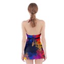 Colorful Paint Splatter Texture Red Black Yellow Blue Halter Dress Swimsuit  View2