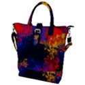 Colorful Paint Splatter Texture Red Black Yellow Blue Buckle Top Tote Bag View1