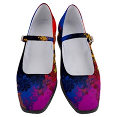 Colorful Paint Splatter Texture Red Black Yellow Blue Women s Mary Jane Shoes by SpinnyChairDesigns