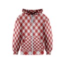 Picnic Gingham Red White Checkered Plaid Pattern Kids  Zipper Hoodie View1