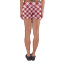 Picnic Gingham Red White Checkered Plaid Pattern Yoga Shorts View2